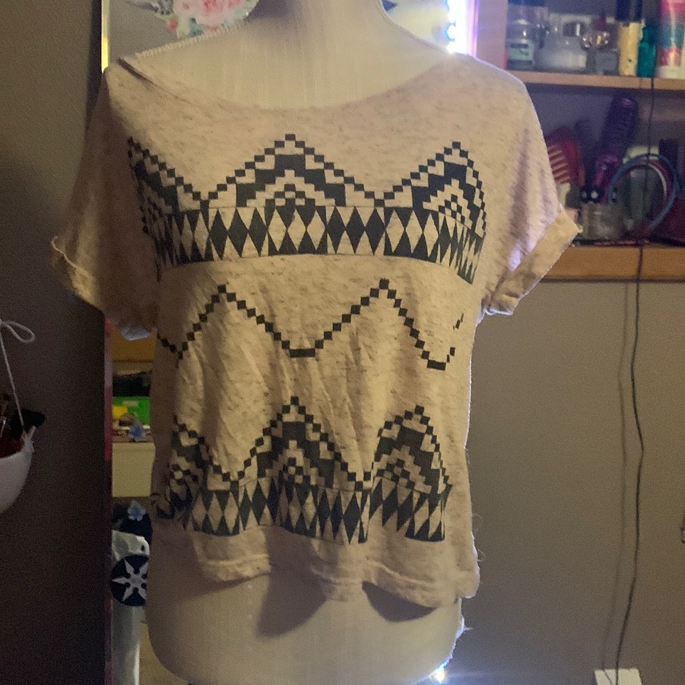 Black and white marble crop top